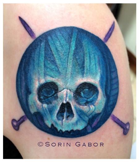 Sorin Gabor - cute realistic color yarn skull